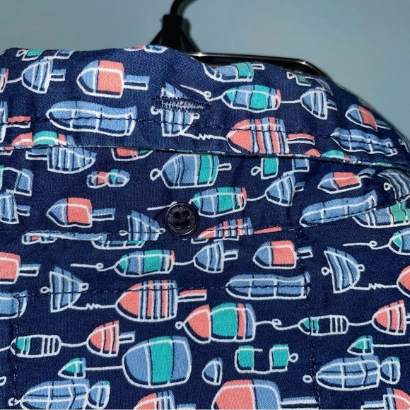 Broken Threads Fishing Bobbers Print Short Sleeve Button Down Shirt Size Medium - Picture 5 of 6